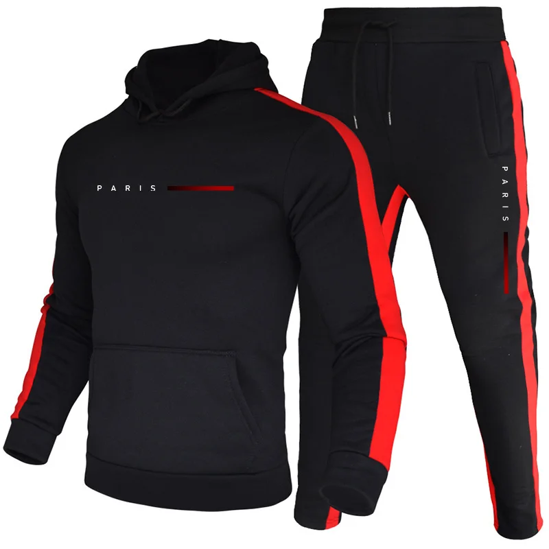 Men'S Fashion Color - Conjunto de Sudadera con Capucha y