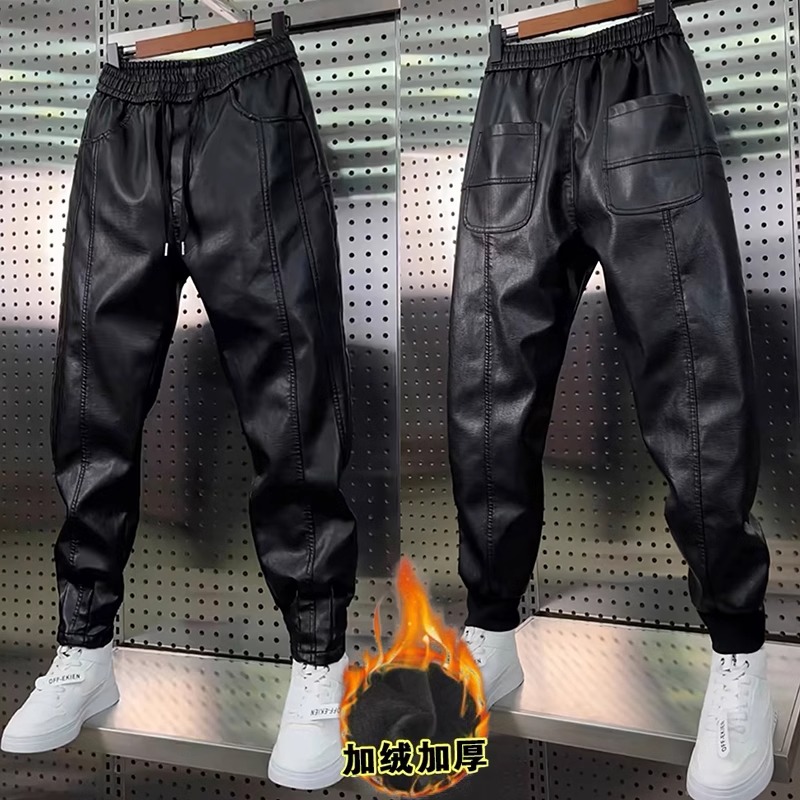 Jogger Sweatpants Men - Pantalones de cuero para hombre, pantalones