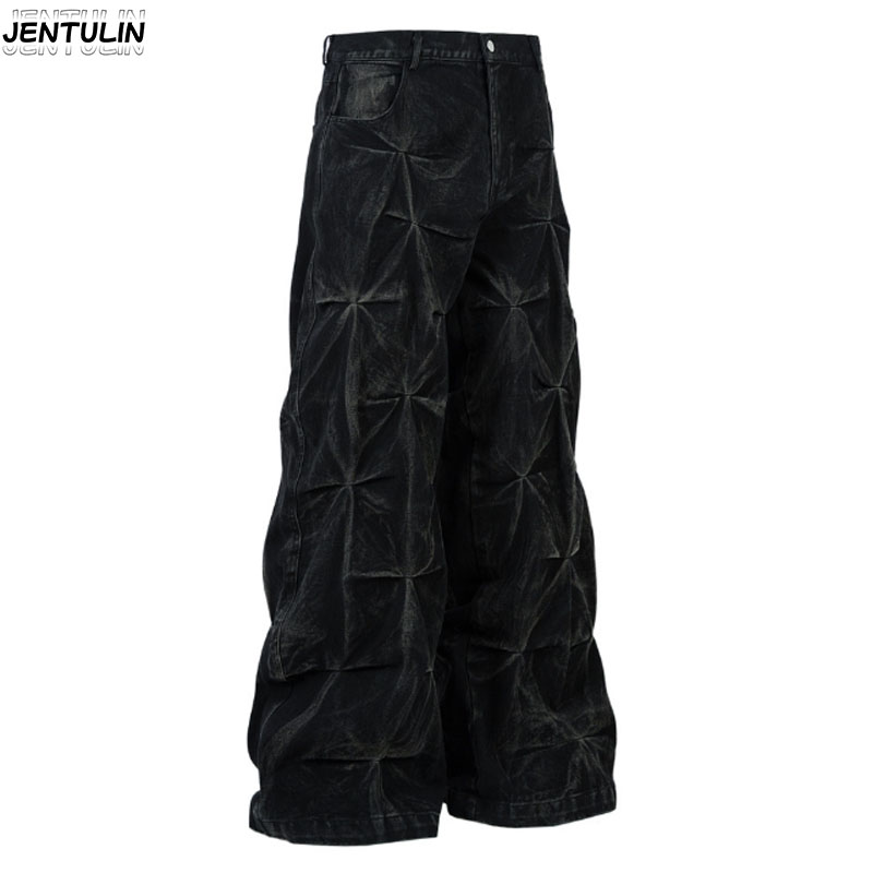 Men'S Fashion With Baggy Jeans - Y2K estética nuevo patrón bordado pantalones