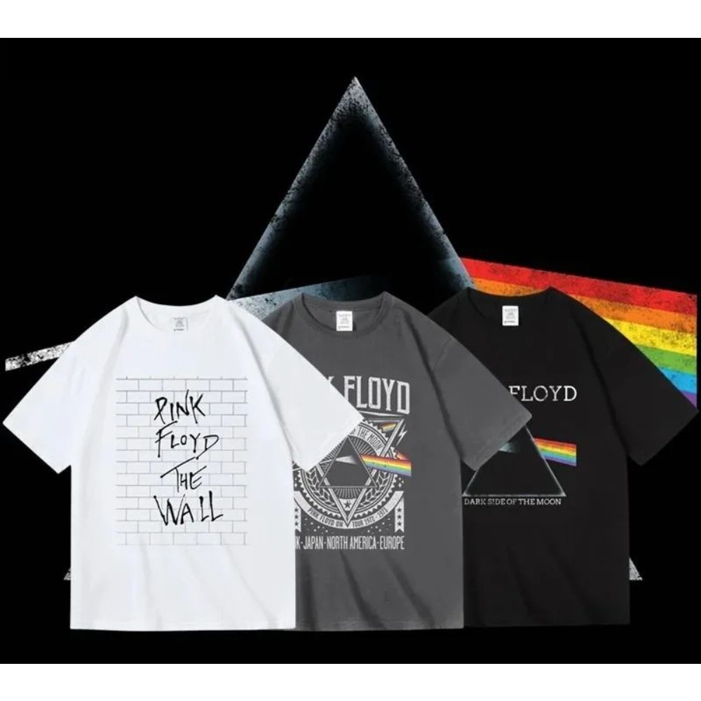 Men'S Fashion Pink Shirt - Camiseta Pink Floyd The Moon Album,