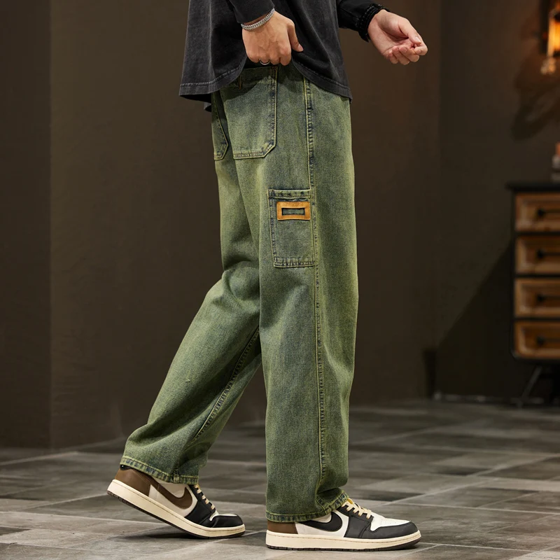 Men'S Fashion With Baggy Jeans - Pantalones vaqueros holgados de pierna ancha