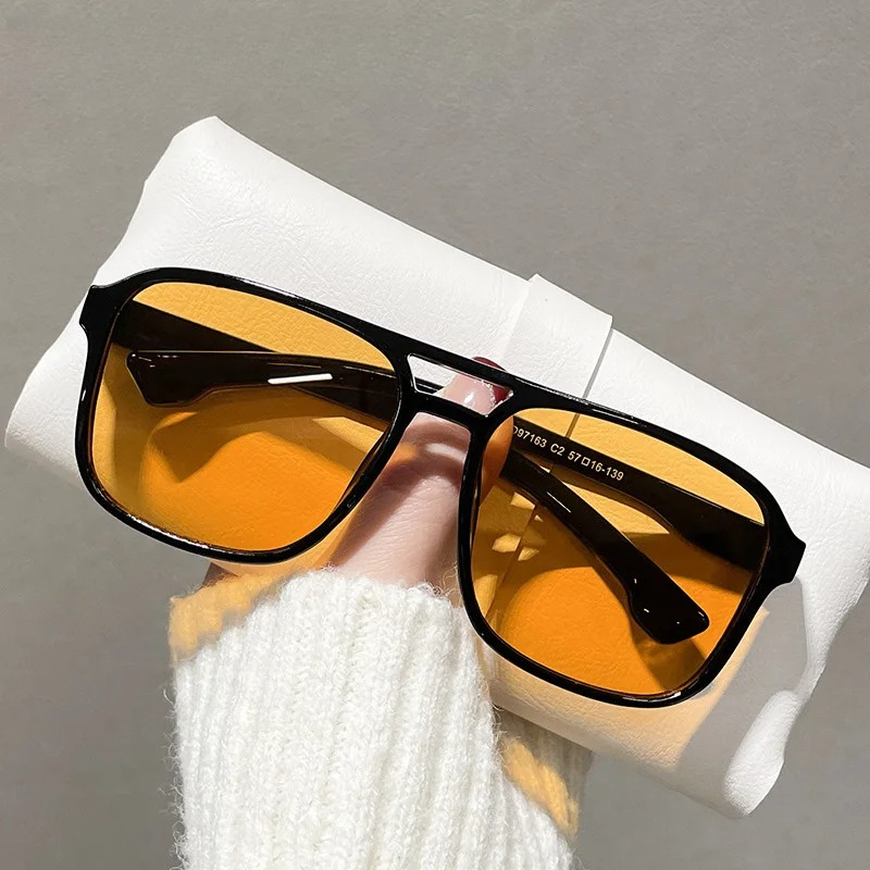 Yellow Men'S Fashion - Gafas de Sol Cuadradas con Doble