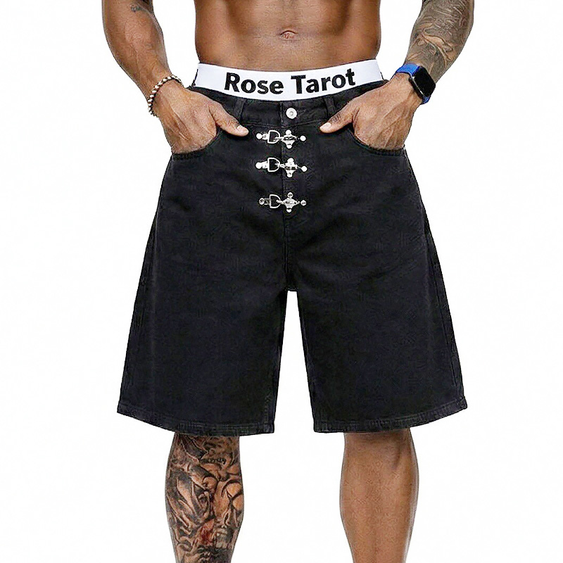 Men'S Fashion With Baggy Jeans - Pantalones Cortos de Mezclilla Anchos con