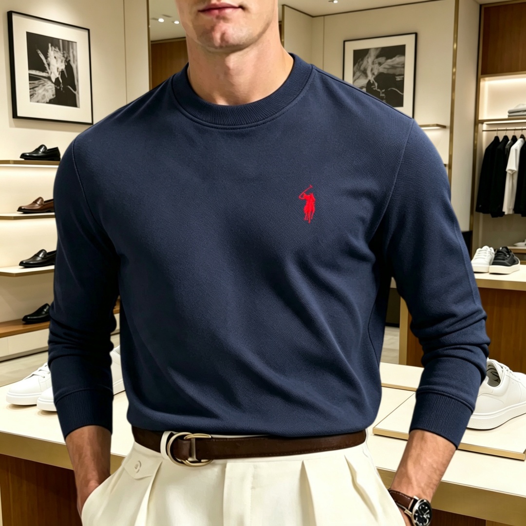 Men'S Tops Fashion - Camiseta de manga larga con cuello