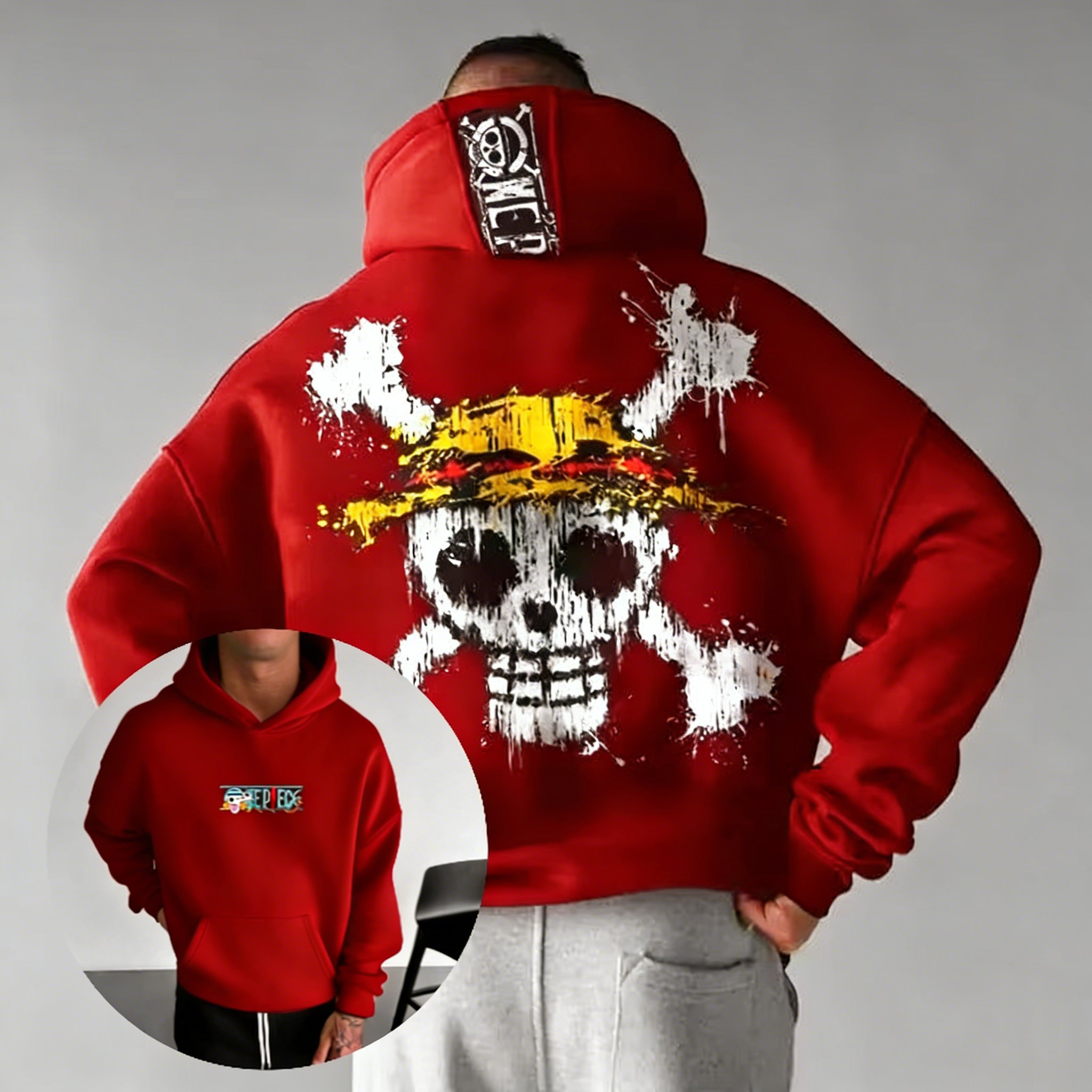 Mens Fashion Mullet - Sudadera con Capucha Oversize de una