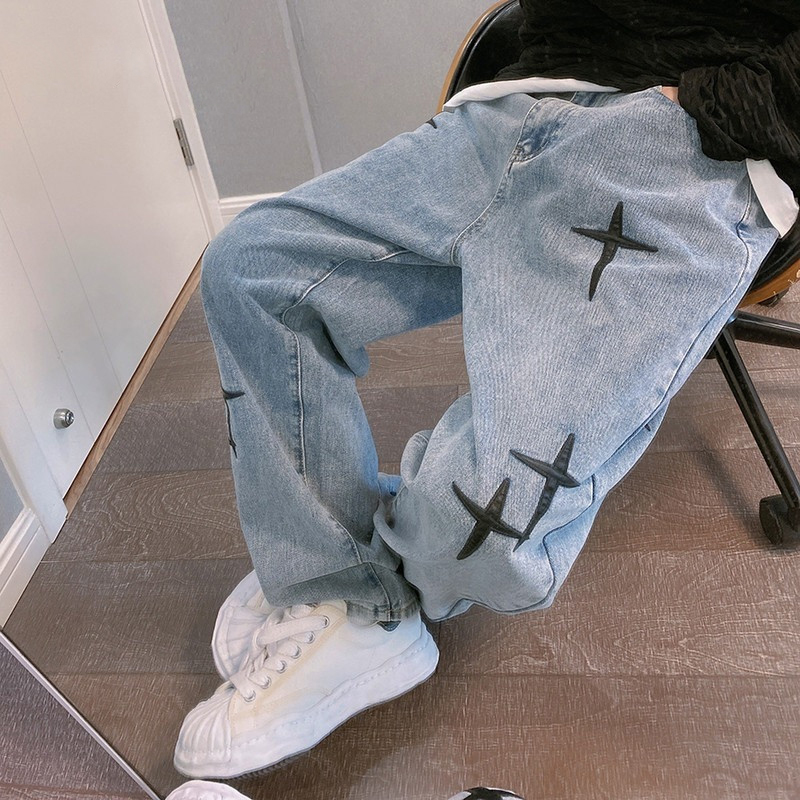 Men'S Fashion With Baggy Jeans - Pantalones vaqueros estampados para hombre, ropa