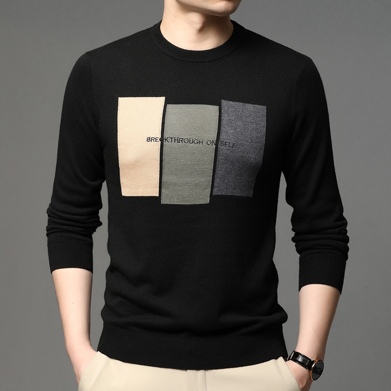 Mens Fashion Mullet - Suéter de punto jacquard de moda