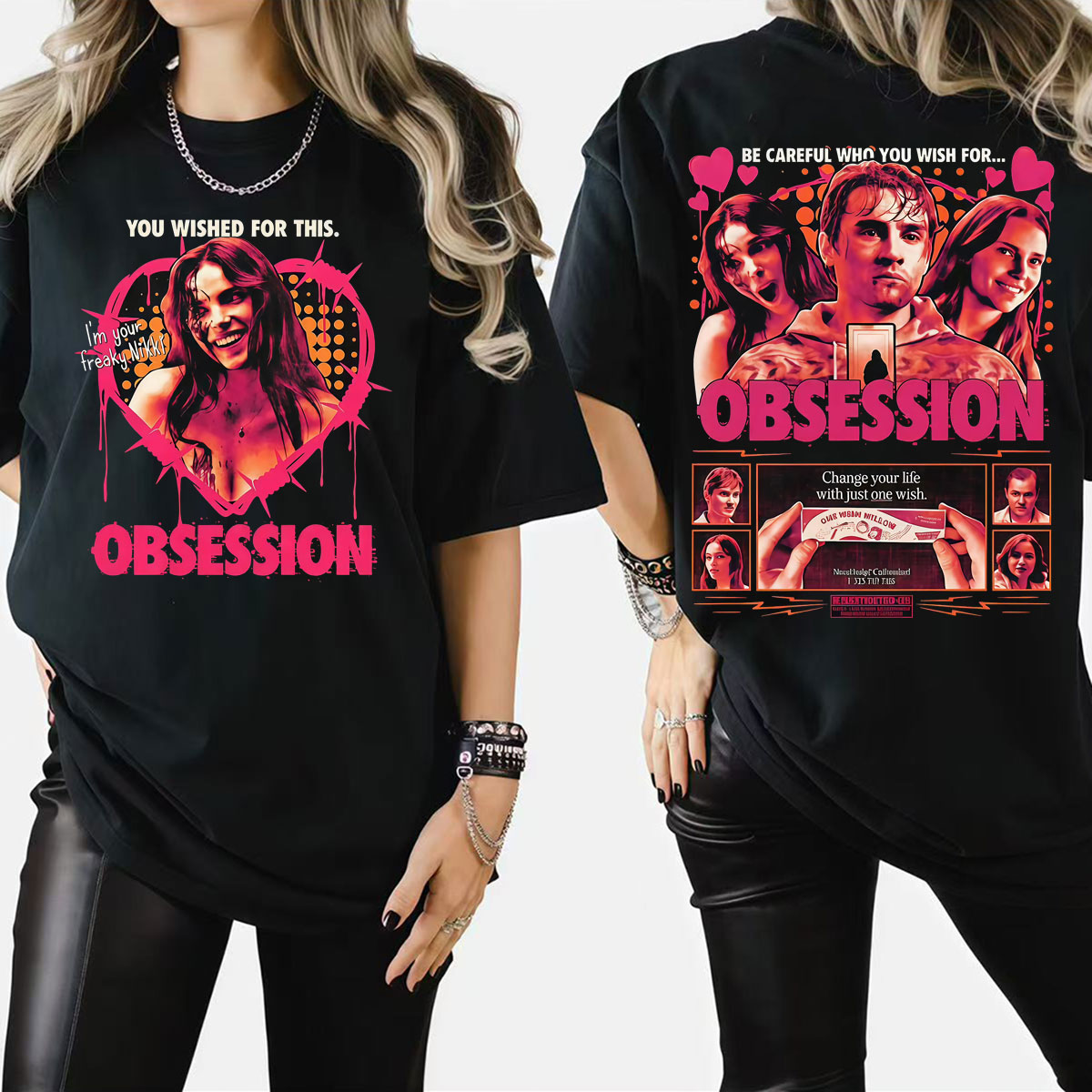 Men'S Fashion Pink Shirt - Camiseta de la película One Wish