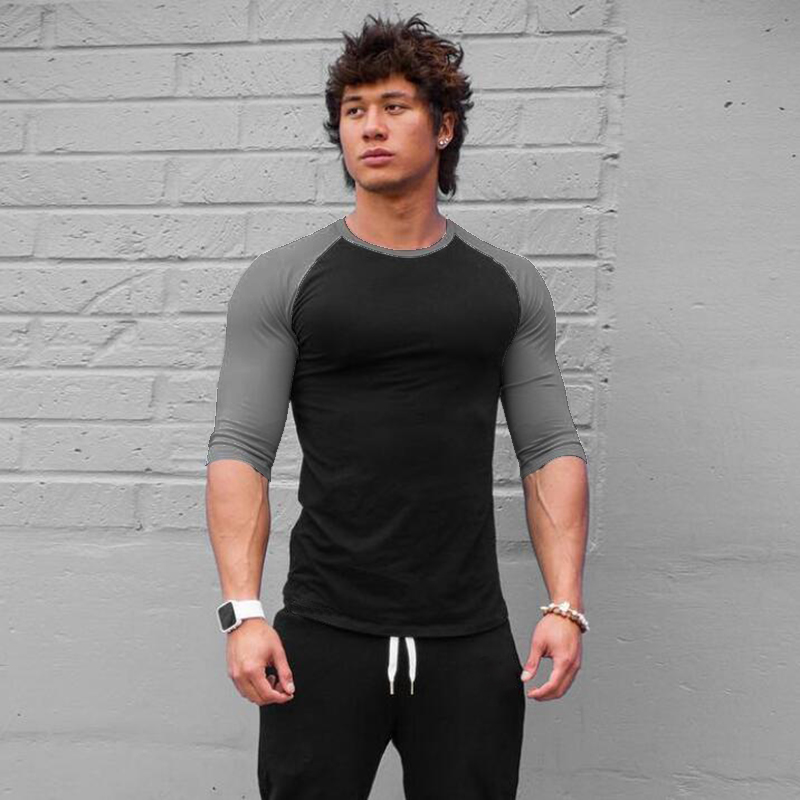 Muscle Tee Workout - Camisa lisa de manga tres cuartos