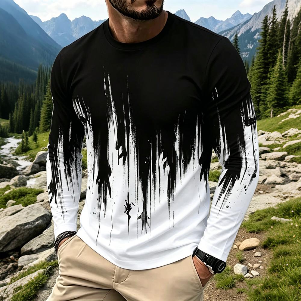 Men'S Tops Fashion - Camiseta de Manga Larga para Hombre