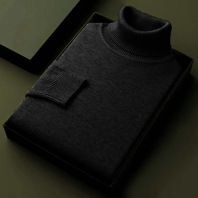 Otoño para hombre de alta cali - Turtleneck Sweater Men reseña y precio