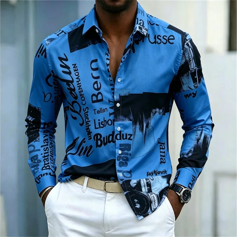 Camisa de manga larga estampad - Mens Fashion Summer reseña y precio