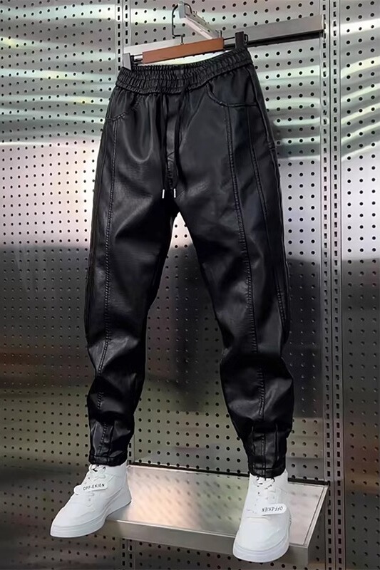 Pantalones de cuero para hombr - Jogger Sweatpants Men reseña y precio