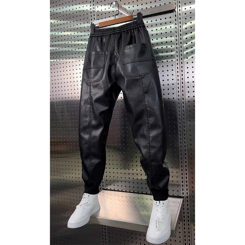 Pantalones de cuero para hombr - Jogger Sweatpants Men reseña y precio