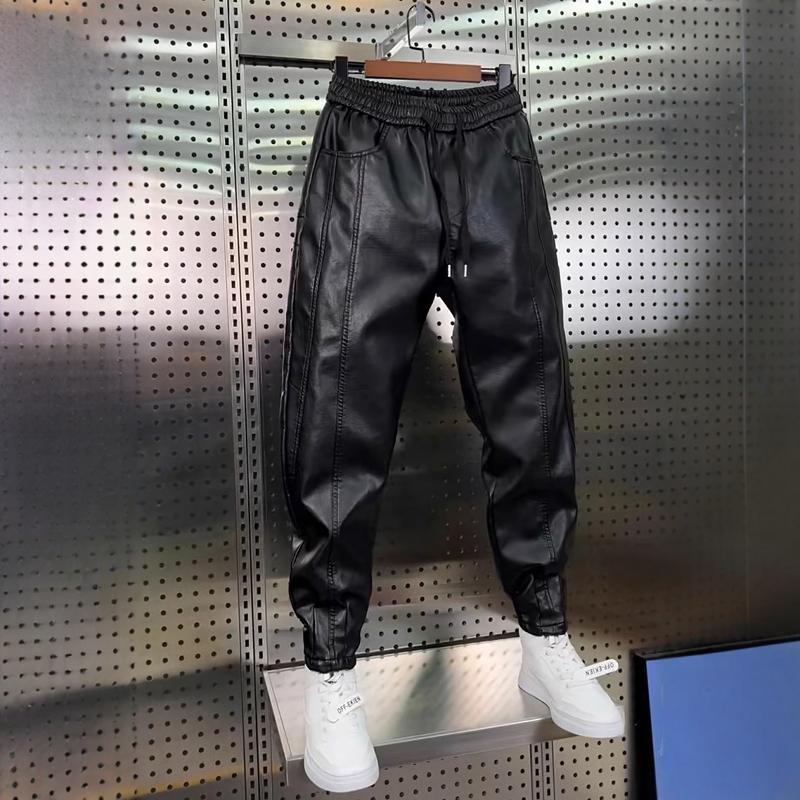 Pantalones de cuero para hombr - Jogger Sweatpants Men reseña y precio