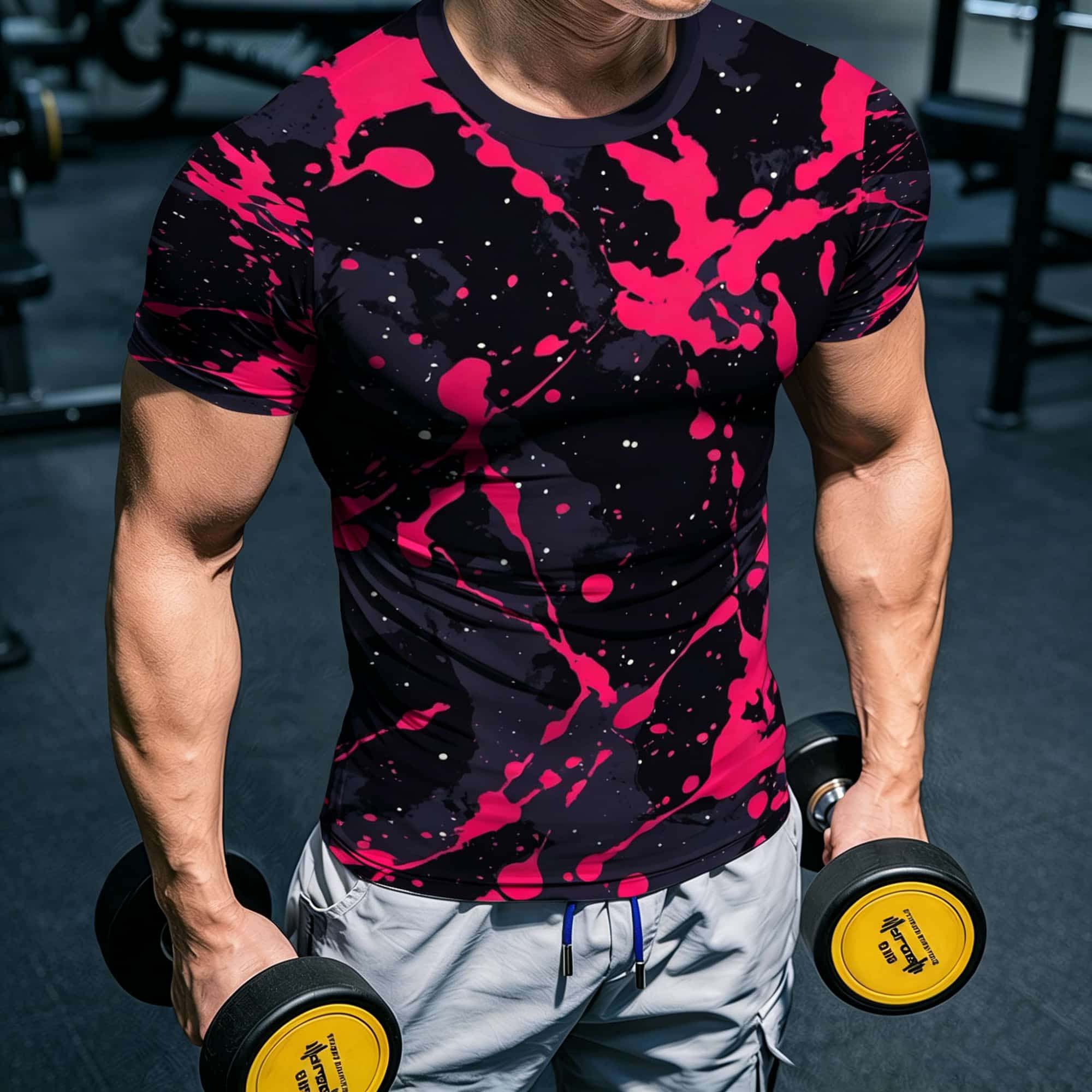 Camiseta de Manga Corta Estilo - Men'S Fashion Pink Shirt reseña y precio