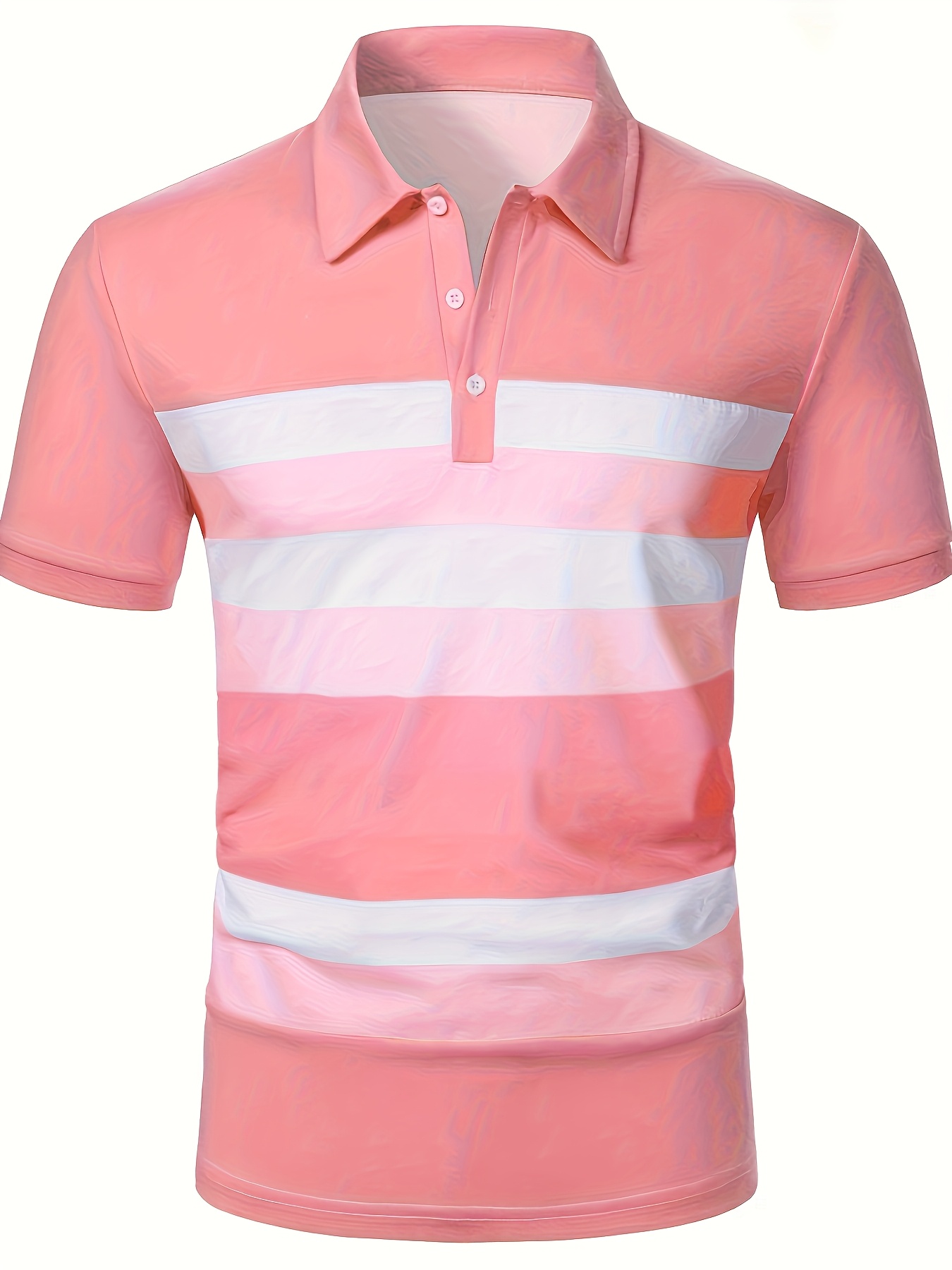 Camiseta de manga corta con cu - Men'S Fashion Pink Shirt reseña y precio