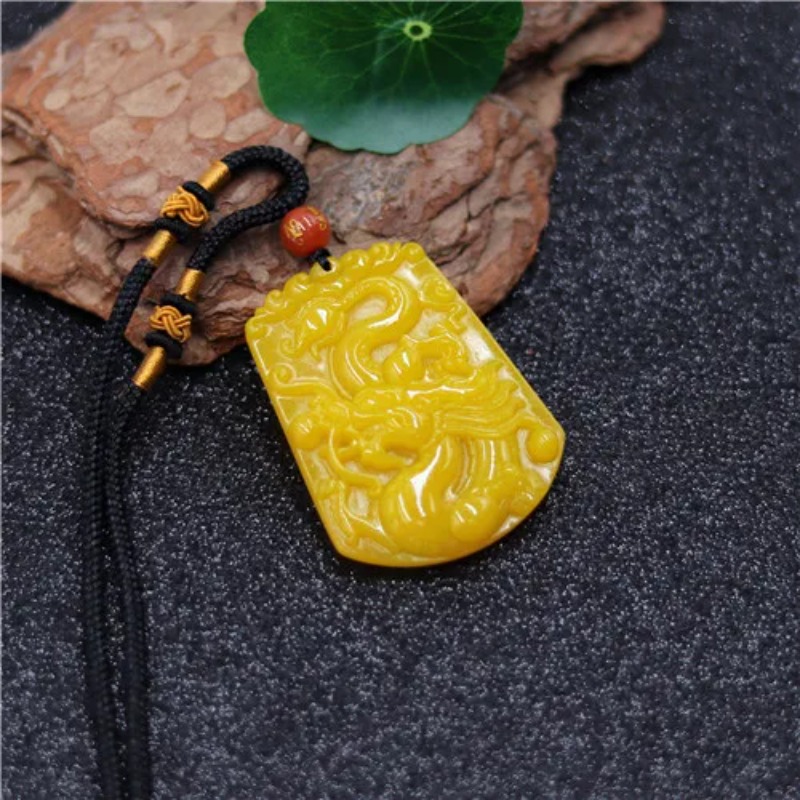 Colgante chino de Jade y dragó - Yellow Men'S Fashion reseña y precio