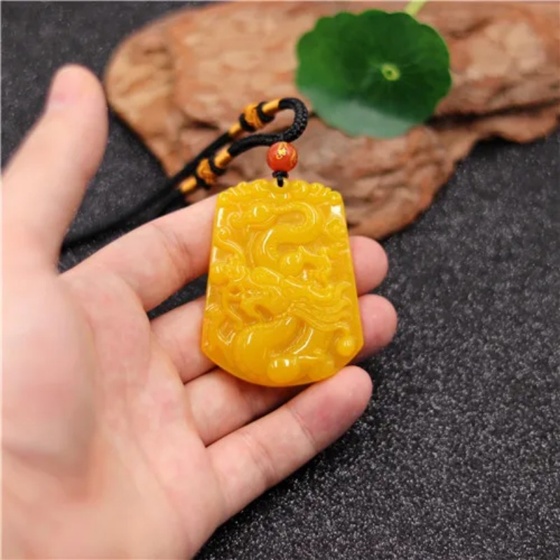 Colgante chino de Jade y dragó - Yellow Men'S Fashion reseña y precio