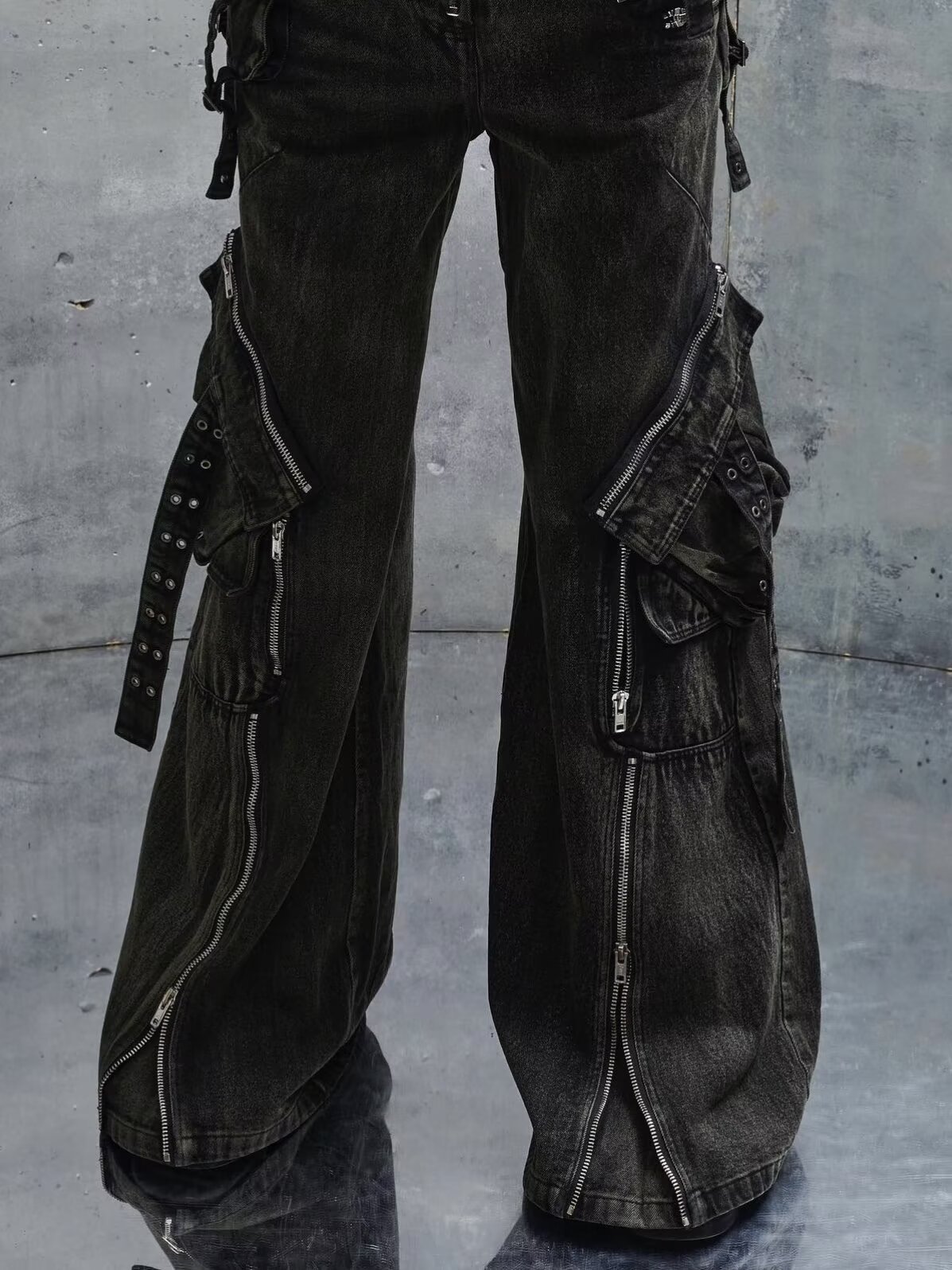 Y2K negro gótico Punk multibol - Men'S Fashion With Baggy Jeans reseña y precio