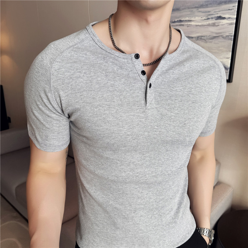 Camiseta Henley Ajustada para  - Muscle Tee Workout reseña y precio