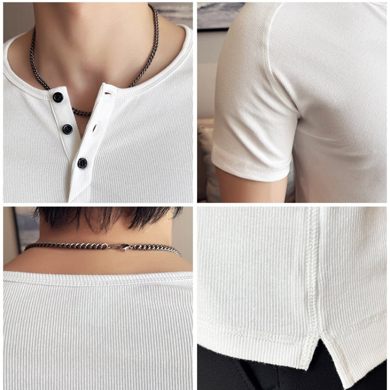 Camiseta Henley Ajustada para  - Muscle Tee Workout reseña y precio