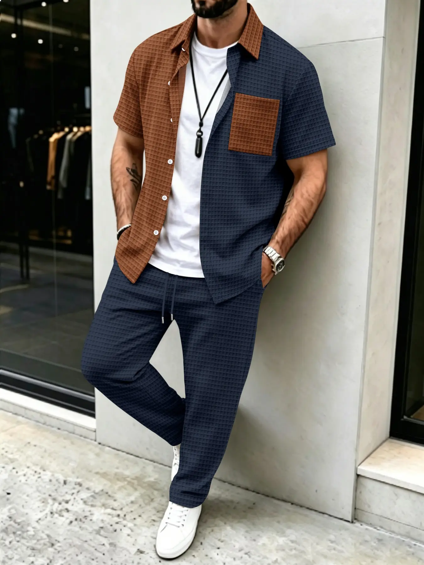 Conjunto de Camisa y Pantalone - Men'S Fashion Color reseña y precio