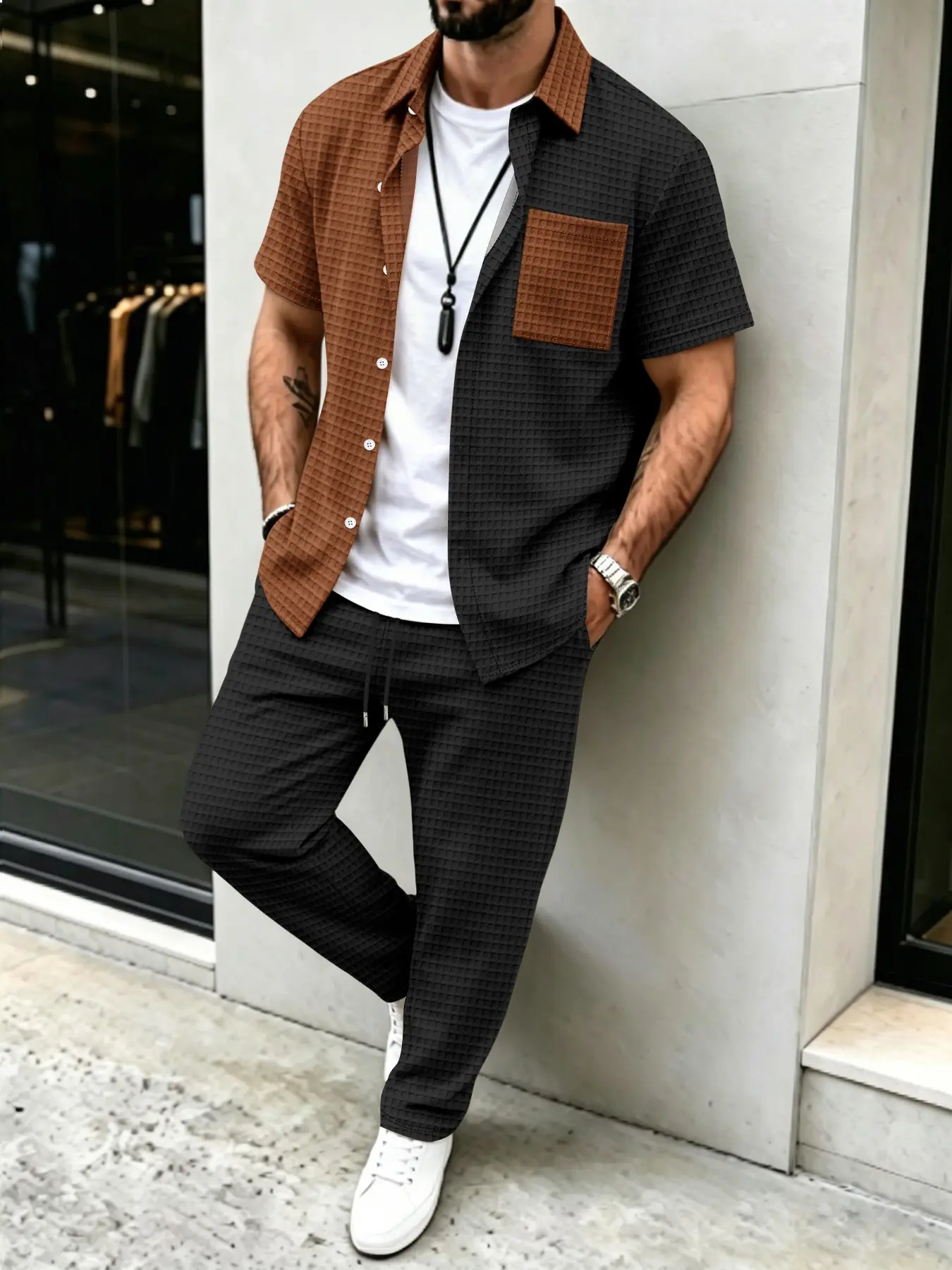 Conjunto de Camisa y Pantalone - Men'S Fashion Color reseña y precio