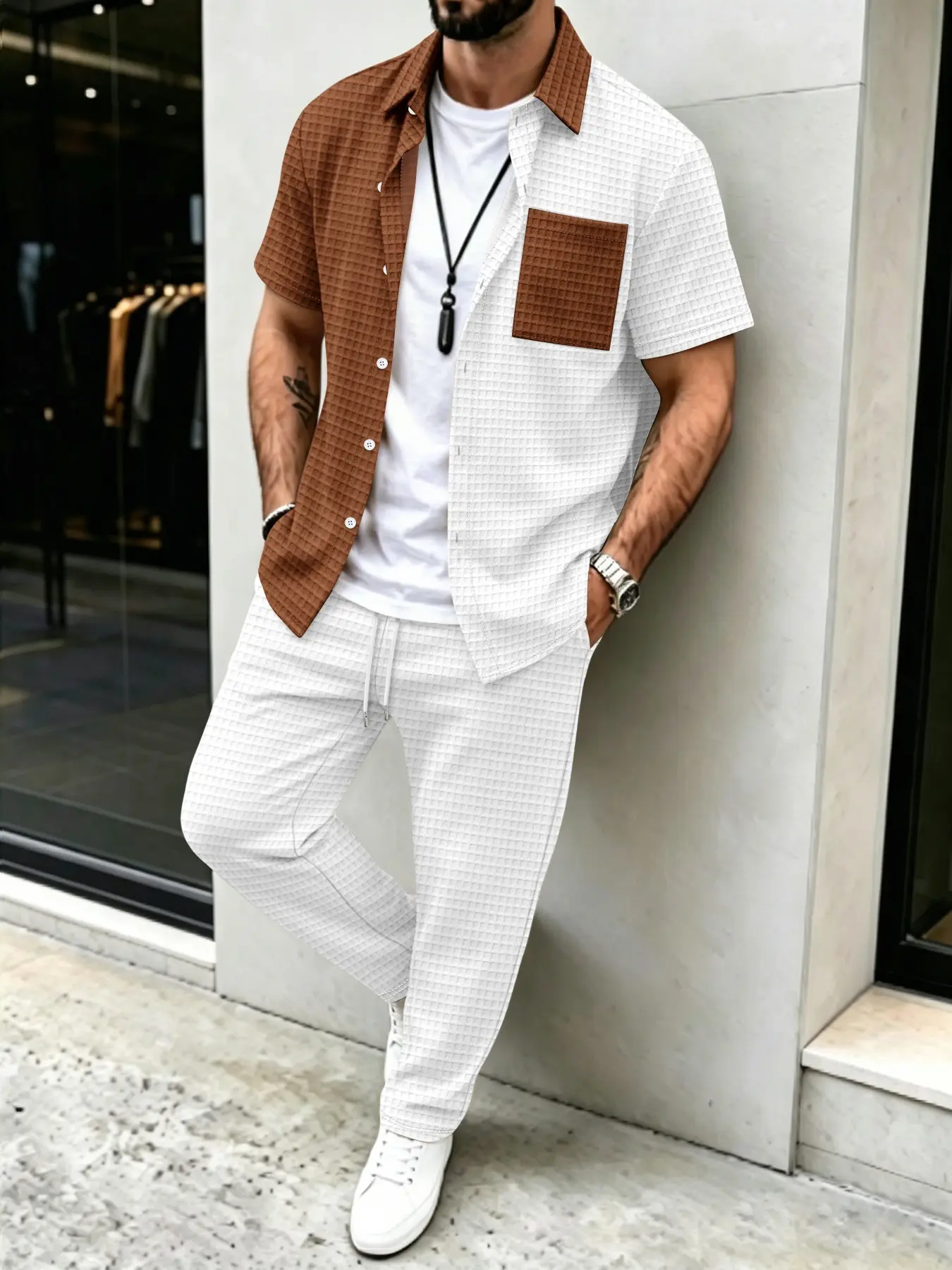 Conjunto de Camisa y Pantalone - Men'S Fashion Color reseña y precio