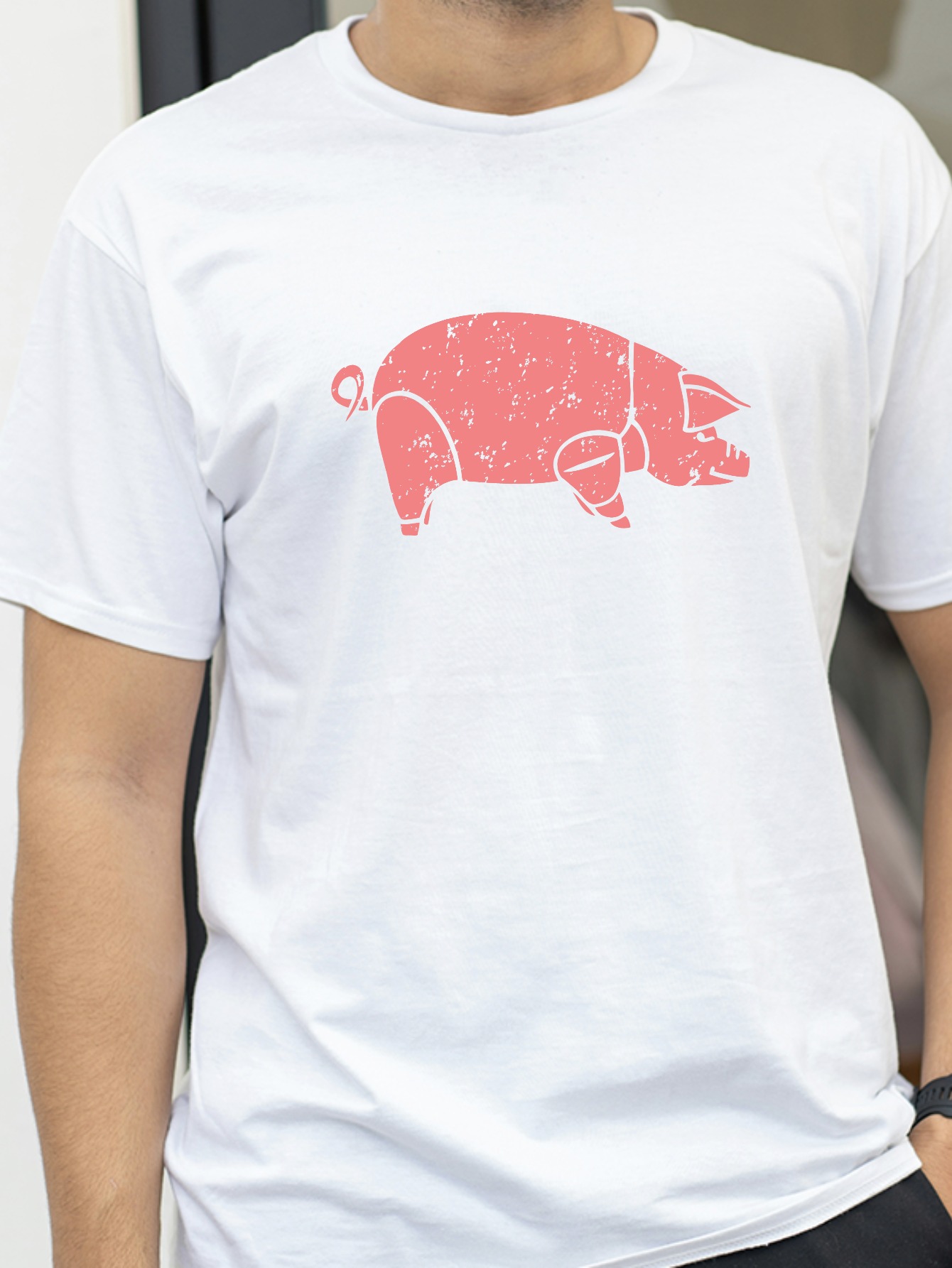Camiseta gráfica con estampado - Men'S Fashion Pink Shirt reseña y precio