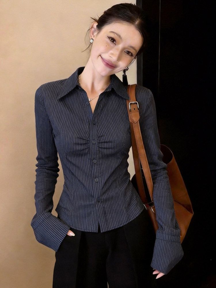 Blusa de Manga Larga a Rayas A - Polo Shirt Slim reseña y precio