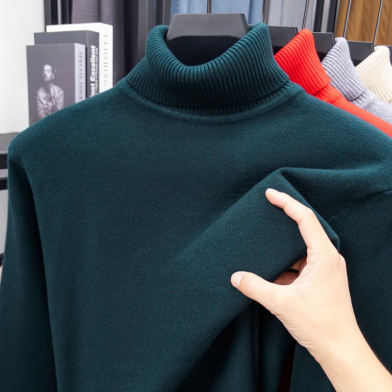 Otoño para hombre de alta cali - Turtleneck Sweater Men reseña y precio