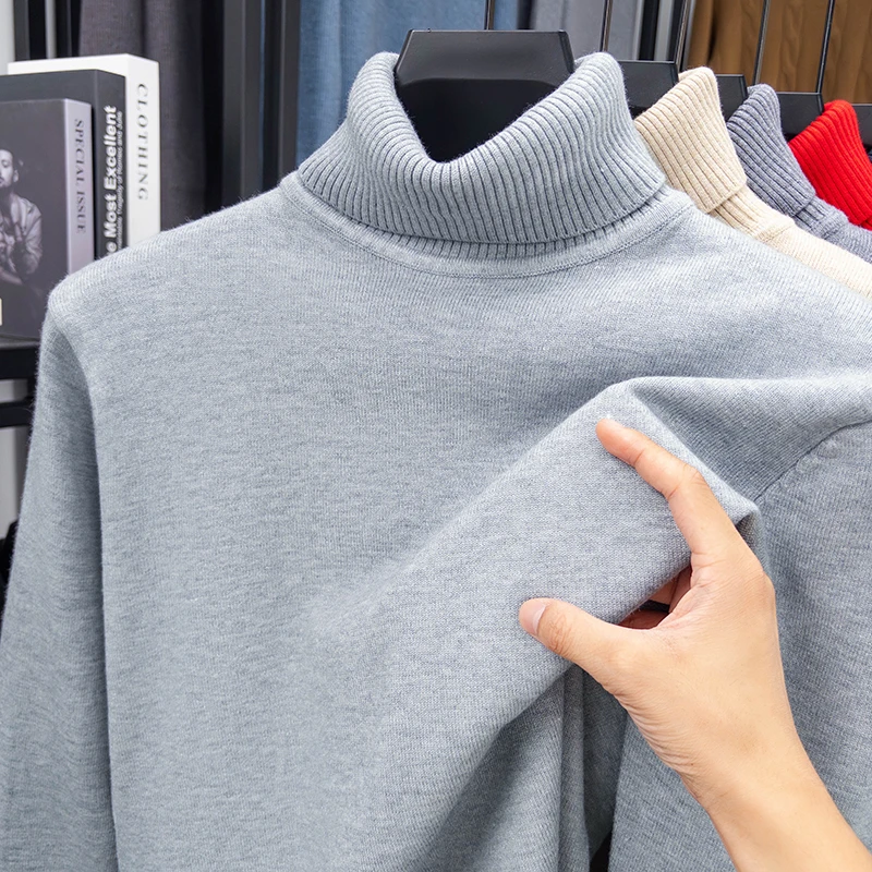 Otoño para hombre de alta cali - Turtleneck Sweater Men reseña y precio