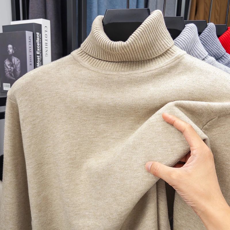 Otoño para hombre de alta cali - Turtleneck Sweater Men reseña y precio