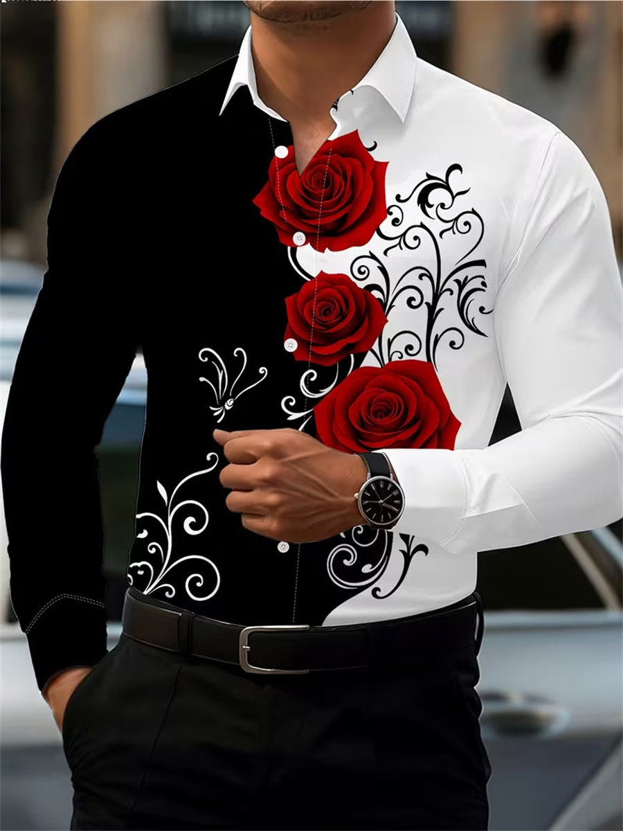 Camisa de Manga Larga con Esta - Men'S Tops Fashion reseña y precio