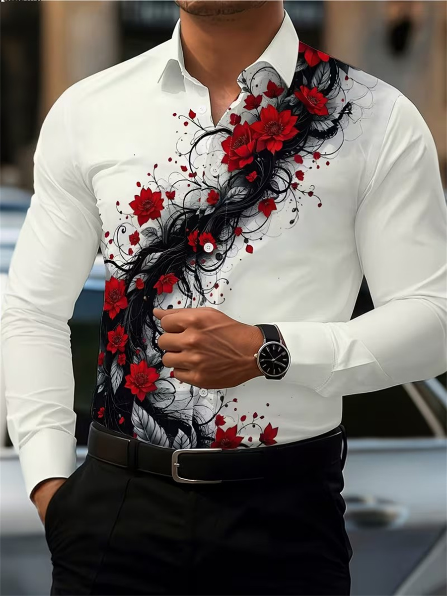 Camisa de Manga Larga con Esta - Men'S Tops Fashion reseña y precio