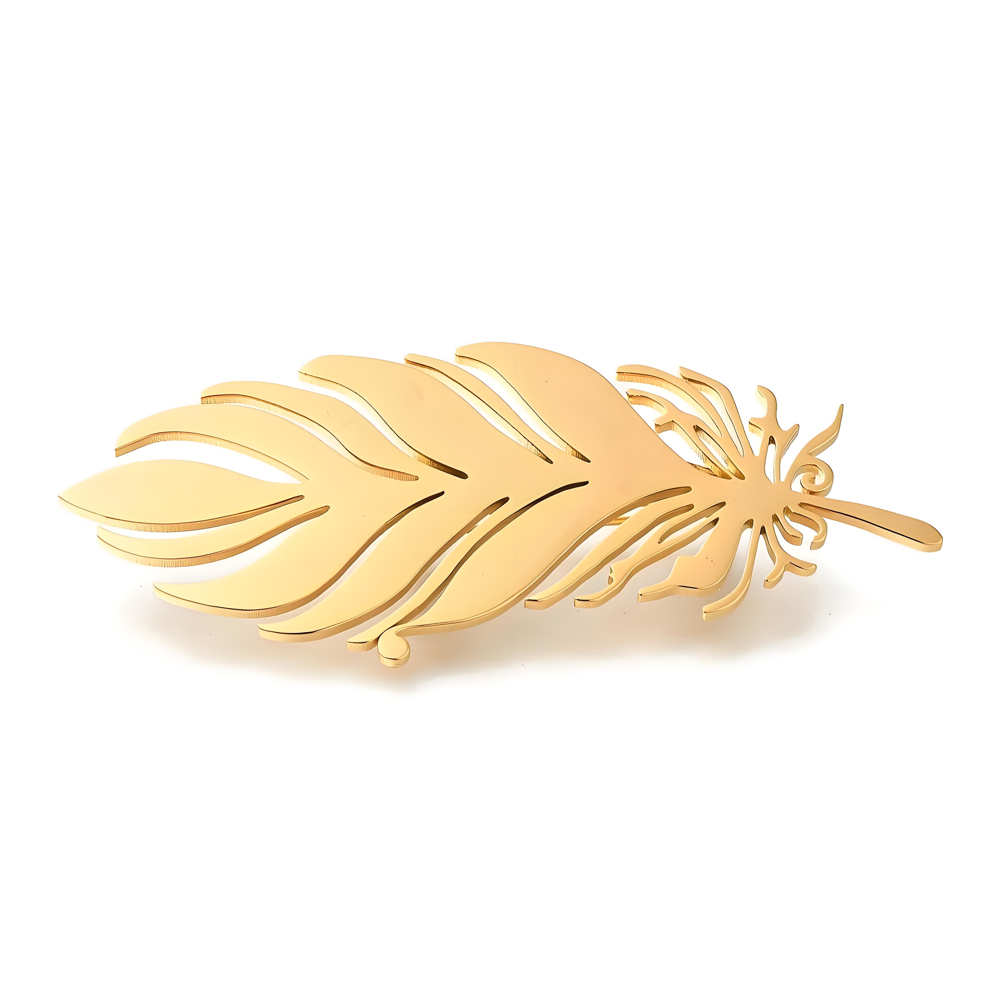 Broche de plumas chapado en or - Yellow Men'S Fashion reseña y precio