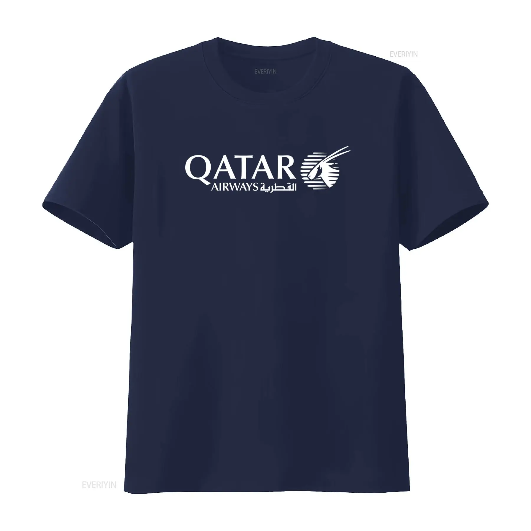 Camiseta azul marino con logot - Men'S Fashion Qatar reseña y precio
